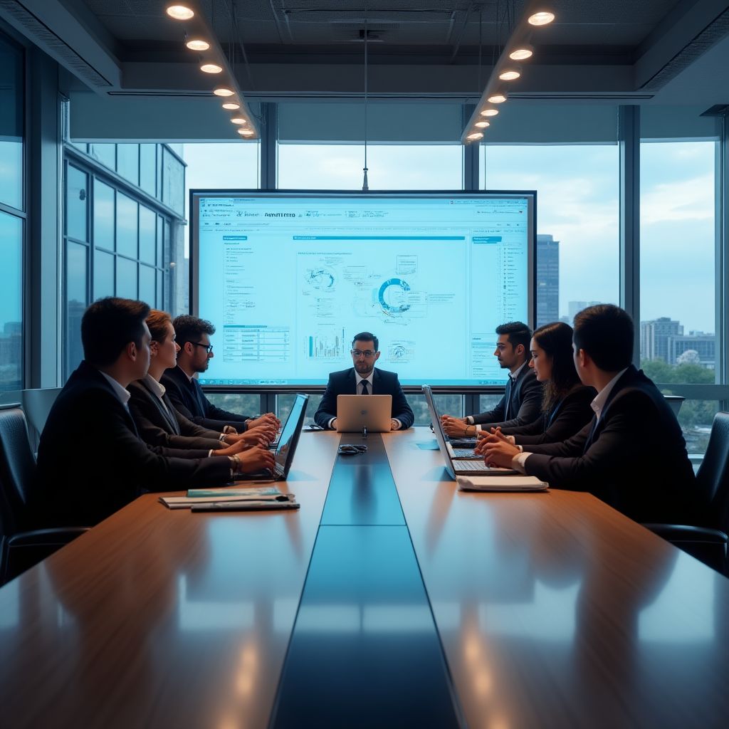 Reunión estratégica en oficinas de la empresa