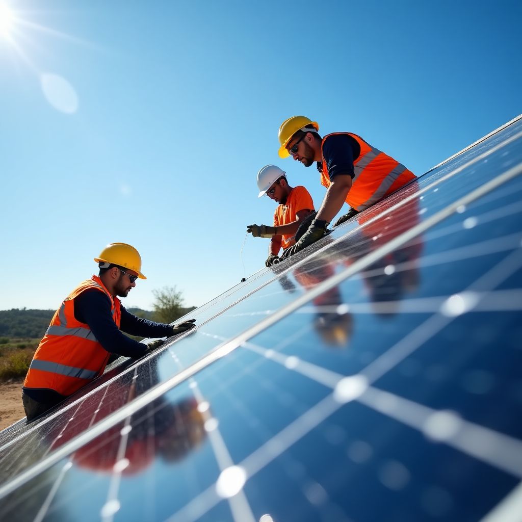 Integración de paneles solares en estación